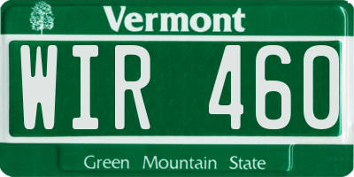 VT license plate WIR460