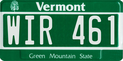 VT license plate WIR461