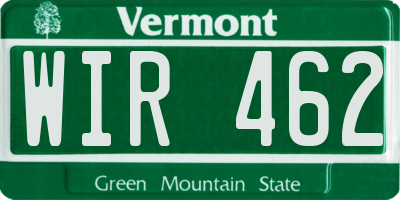 VT license plate WIR462