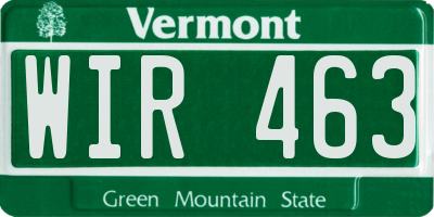 VT license plate WIR463