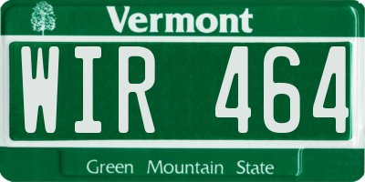 VT license plate WIR464