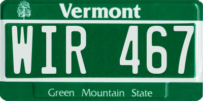 VT license plate WIR467