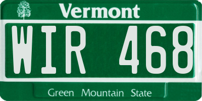 VT license plate WIR468