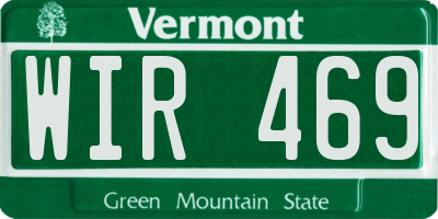 VT license plate WIR469