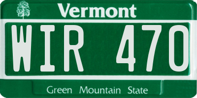 VT license plate WIR470