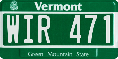 VT license plate WIR471