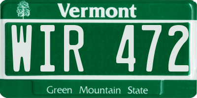 VT license plate WIR472