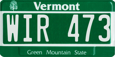 VT license plate WIR473