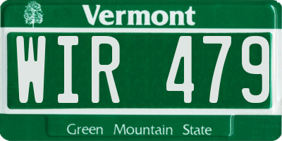 VT license plate WIR479