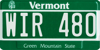 VT license plate WIR480