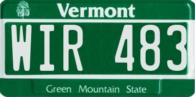 VT license plate WIR483