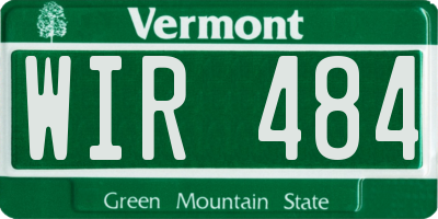 VT license plate WIR484
