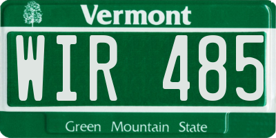 VT license plate WIR485