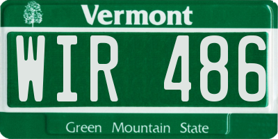 VT license plate WIR486