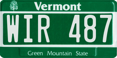 VT license plate WIR487