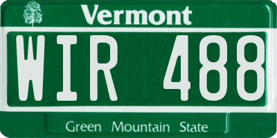 VT license plate WIR488