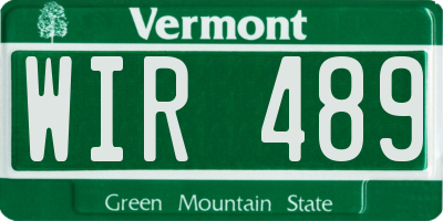 VT license plate WIR489