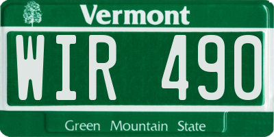 VT license plate WIR490