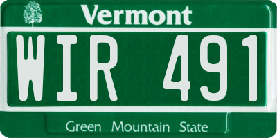 VT license plate WIR491
