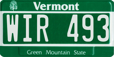 VT license plate WIR493