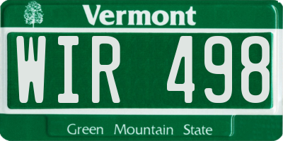 VT license plate WIR498