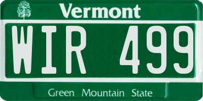 VT license plate WIR499