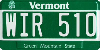 VT license plate WIR510