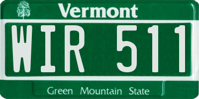 VT license plate WIR511