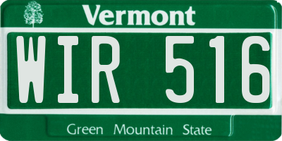 VT license plate WIR516