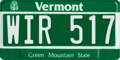 VT license plate WIR517