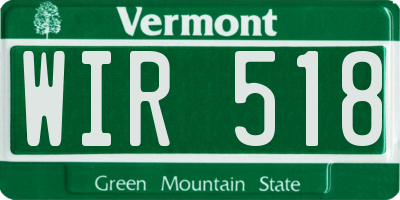 VT license plate WIR518