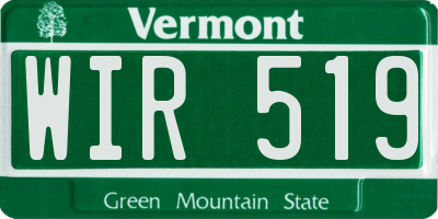VT license plate WIR519