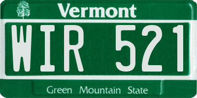 VT license plate WIR521