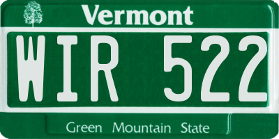 VT license plate WIR522