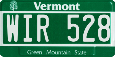 VT license plate WIR528