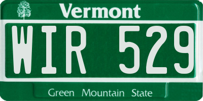 VT license plate WIR529