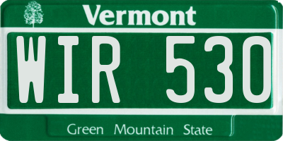 VT license plate WIR530