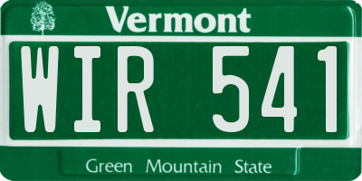 VT license plate WIR541