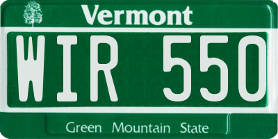 VT license plate WIR550