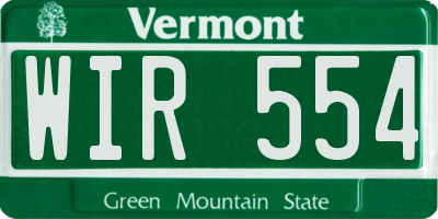 VT license plate WIR554