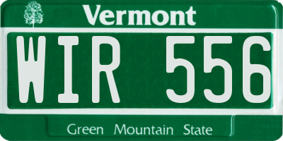 VT license plate WIR556