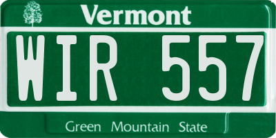 VT license plate WIR557
