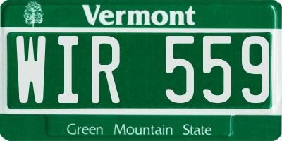 VT license plate WIR559