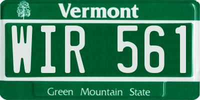 VT license plate WIR561