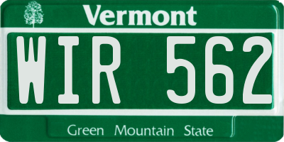 VT license plate WIR562