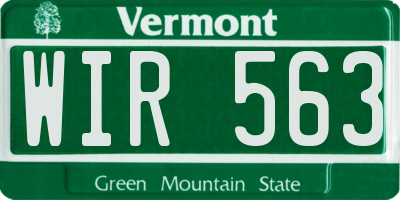 VT license plate WIR563