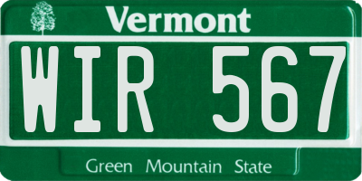 VT license plate WIR567