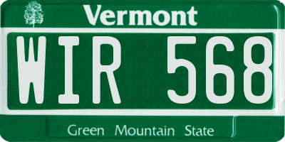 VT license plate WIR568