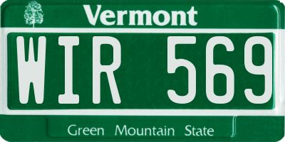 VT license plate WIR569