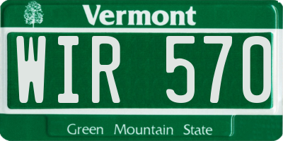 VT license plate WIR570